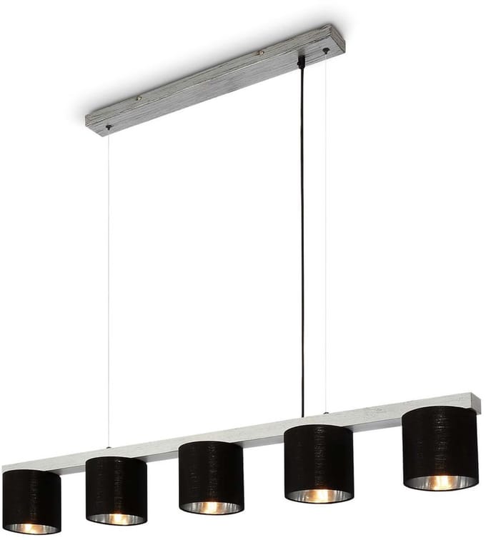 HANGLAMP, 136 CM, EXCL. 5X E14, ANTIEK ZILVER