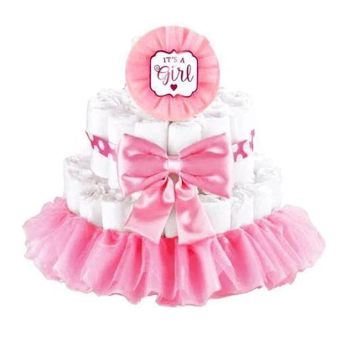 Amscan Luiertaart Meisjes Vierdelige Decoratie Kit 34 Cm