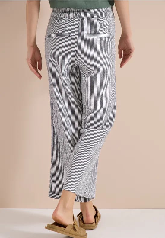 7/8 Wide Legs broek in seersucker kwaliteit