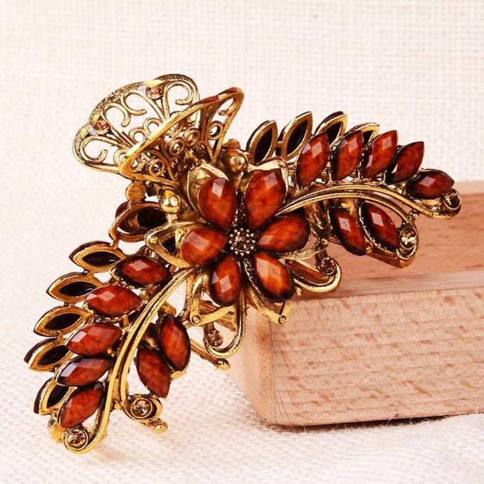 1 stuks vintage haaraccessoires, paardenstaart haarclip, grote gripclip