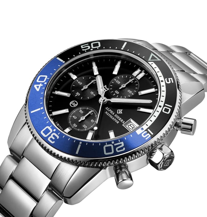 Alpha Sierra - Heren Horloge Navigator - Zilver