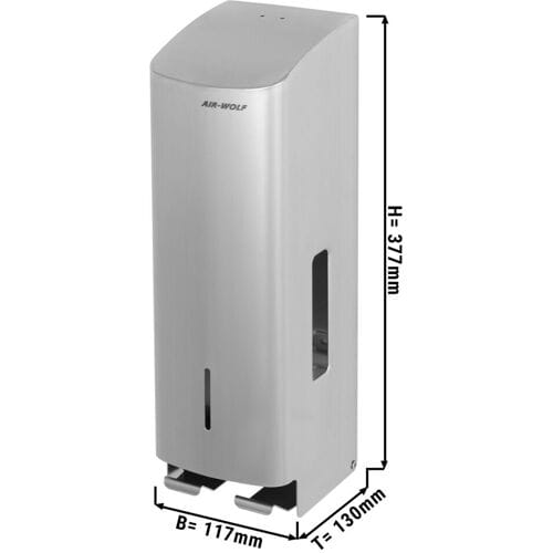 AIR-WOLF WC papierdispenser - voor 3 huishoudrollen - RVS Zilver