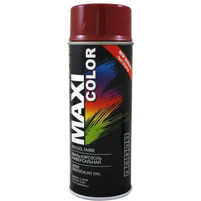 Acryl Vernis Rood Paars Glans Maxi Kleur Ral3004 400Ml Spuitbus Motip