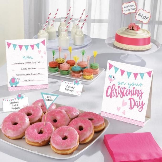 Amscan Tafeldecoratie Buffet Doopfeest Meisjes 12-delig