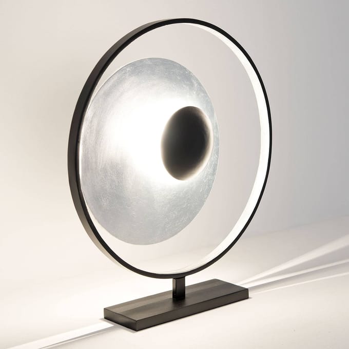 Holländer Tafellamp Satellite in zilver-zwart hoogte 58cm