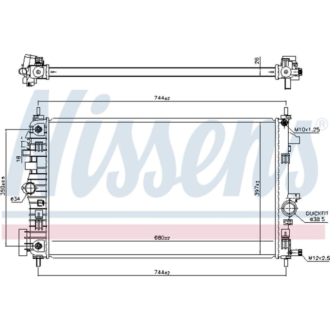 Radiator, motorkoeling NISSENS 606049