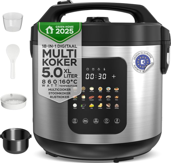 TurboTronic DMC18 Multicooker - RVS