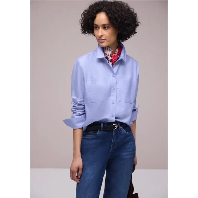 Overhemdblouse met borstzakken