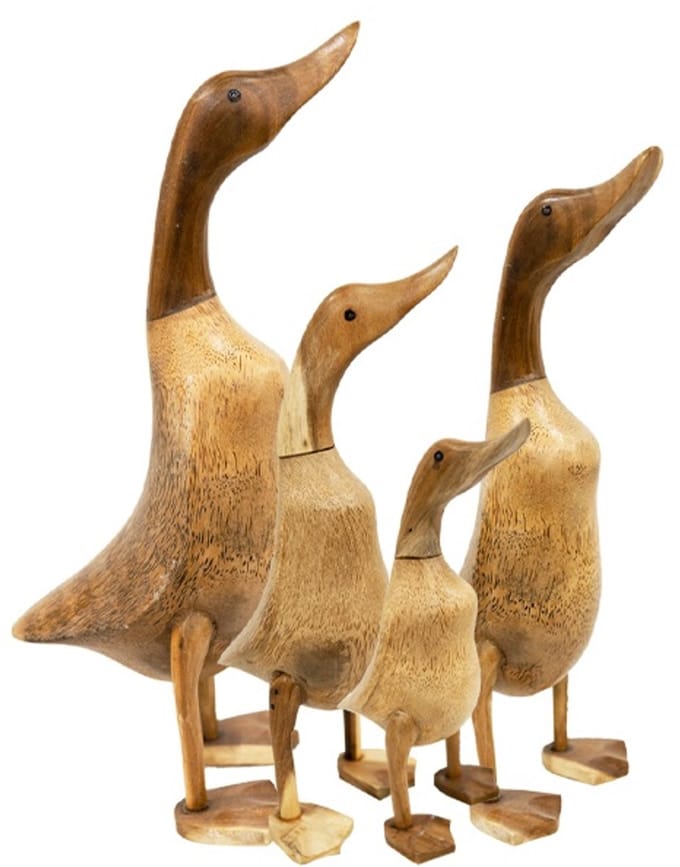Houten eenden set van 4