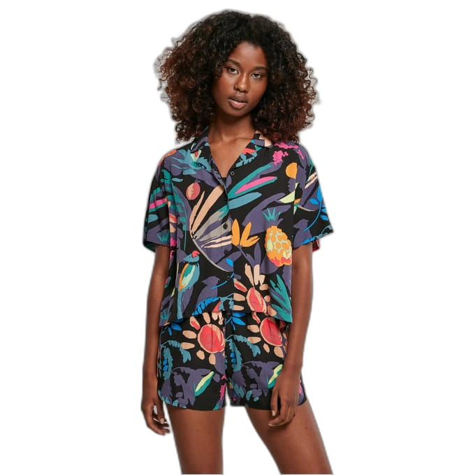 Dameshemd met korte mouwen Urban Classics Viscose Resort