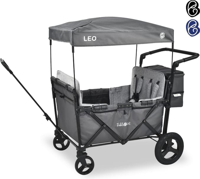 FableKids LEO X4Plus Opvouwbare wagen met dak Fossil Grey