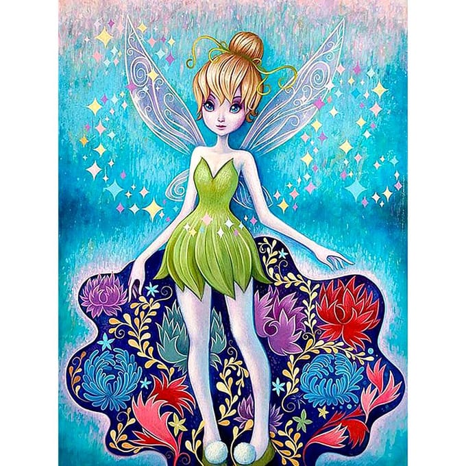 Peinture diamant  fée papillon , broderie 3D, point de croix, cadeau, décoration d'intérieur, à faire soi-même, 5D 20X30CM blue