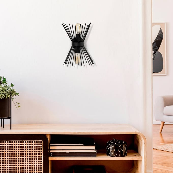 Opviq Wandlamp Kirpi 3091 up/down breedte 23cm zwart