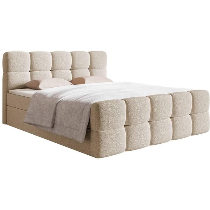Chloe boxspring bouclé met opbergruimte 180 x 200cm | NADUVI Collection