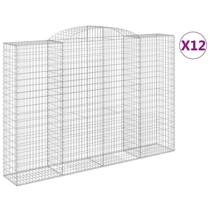 vidaXL - Schanskorven - 12 - st - gewelfd - 300x50x200/220 - cm - ijzer
