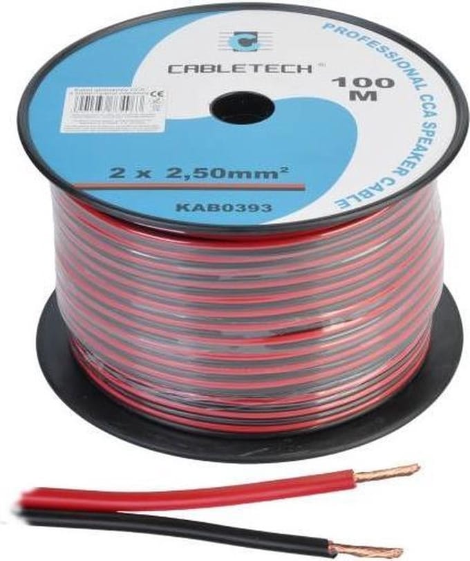 Cabletech luidsprekerkabel CCA 2 x 2,50 mm² rol 100 m