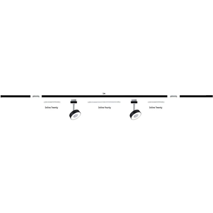 Paulmann URail 96903 230V-railsysteemcomponenten Rail Zwart (mat)