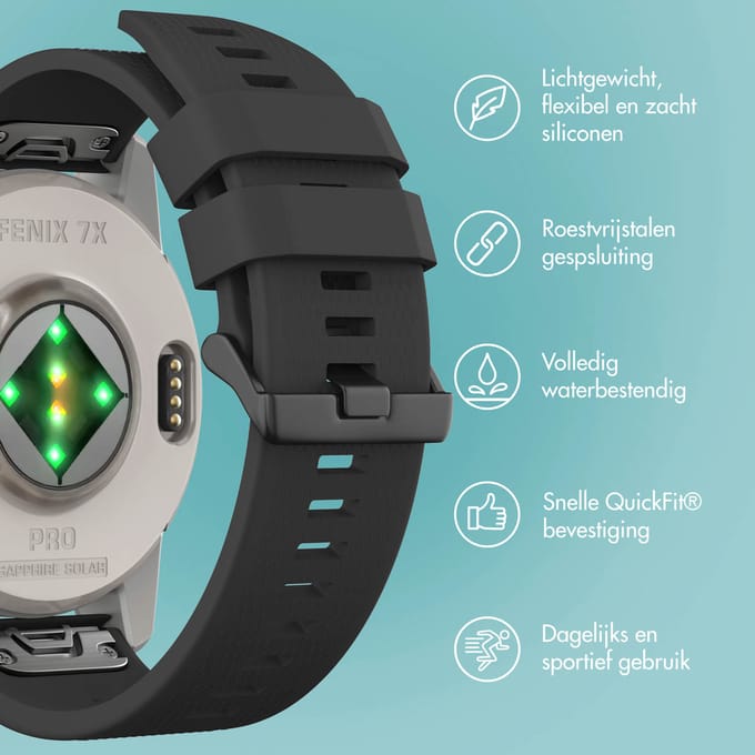 imoshion QuickFit® Siliconen bandje - Garmin 26 mm aansluiting - Zwart