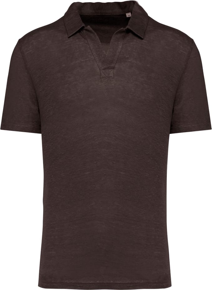 Spasso Linnen herenpolo SP220 - Stone Grey - M