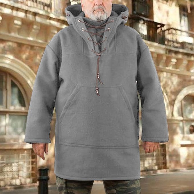 Heren Winter Middellange Lengte Casual Wollen Sweatshirt Heren Trendy Top L beige