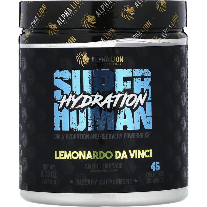 ALPHA LION, SuperHuman Hydration, Lemonardo da Vinci, Limonade Sucrée, 247,5 g (8.73 oz)