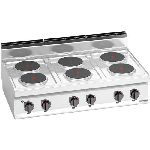 GGM Gastro Elektroherd - 15,6 kW - 6 Platten Rund Zilver