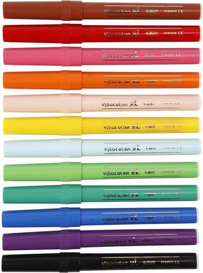 BIC Visa Color Kleurstiften, lijndikte 3 mm, diverse kleuren, 12 stuk
