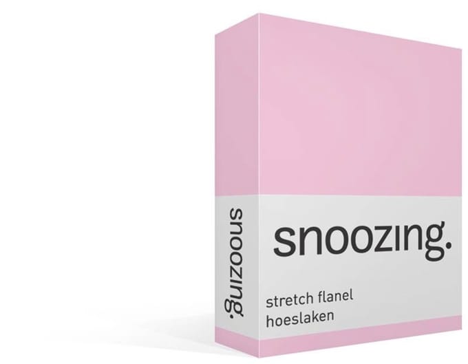 Snoozing stretch flanel hoeslaken - 200x200/220 cm - Extra breed - Roze