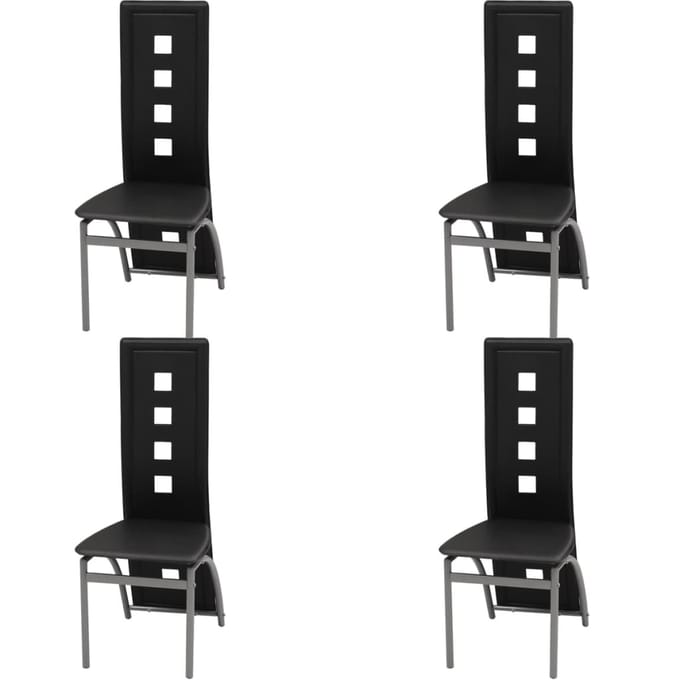 vidaXL - Eetkamerstoelen - 4 - st - kunstleer - zwart