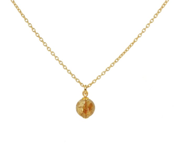 ARLIZI 2340 Ketting citrien hanger - verguld - 44 cm