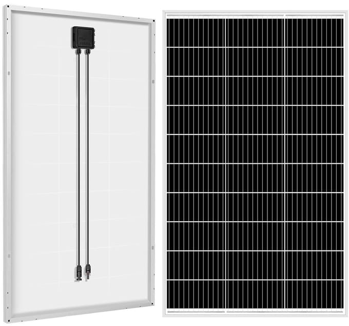 Zonnepaneel - Zonnecel - Off-grid stroom - Gehard glas - 100W - Zwart