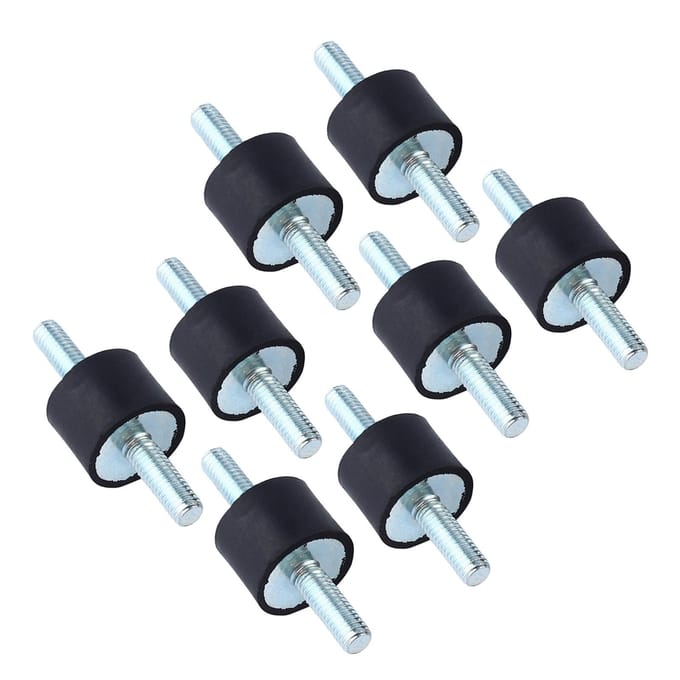 8 Stuks Rubberen Isolatorbevestigingen Anti-Vibratie Studs Dubbelzijdige Schroef M6 20x15