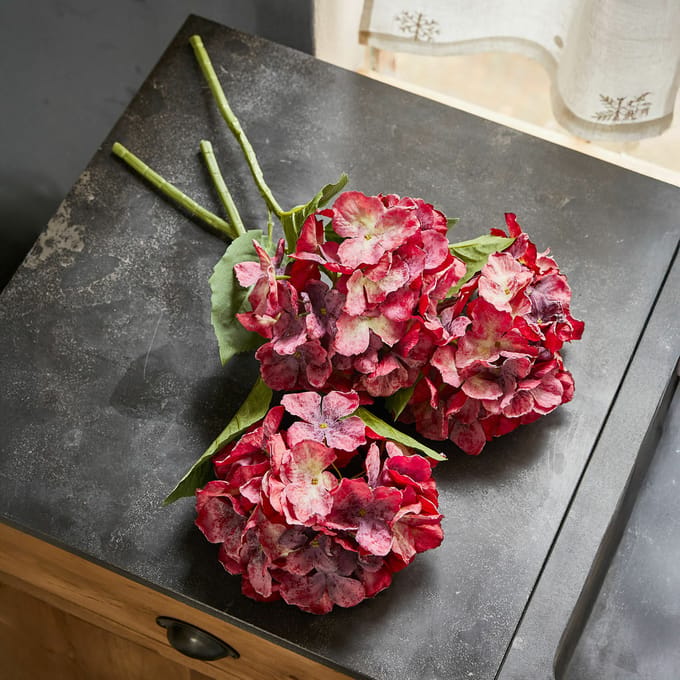 LOBERON Sierbloem set van 3 Virette bordeaux/groen