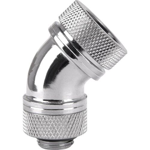Thermaltake Pacific G1/4 PETG Tube 45-Degree Compression 16mm OD – Chrome Waterkoelinghoekverbinder