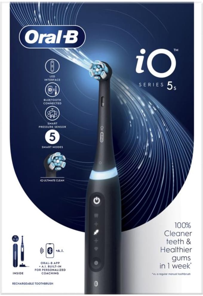 Oral-B iO 5S - Elektrische tandenborstel - Zwart - Met reisetui