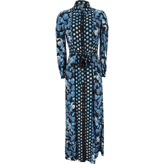 Diane Von Furstenberg Joshua maxi-jurk met bloemenprint in blauw polyester