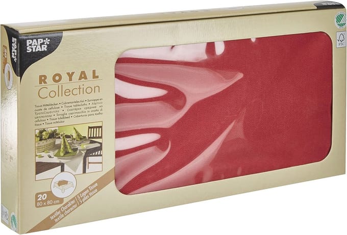 20 Tissue Dekens in Bordeaux - 80 cm x 80 cm - Duurzaam en FSC-gecertificeerd