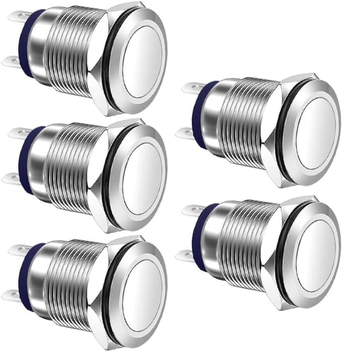 Waterdichte Drukknop Vergrendeling 12mm voor 12V/24V/110V/250VAC