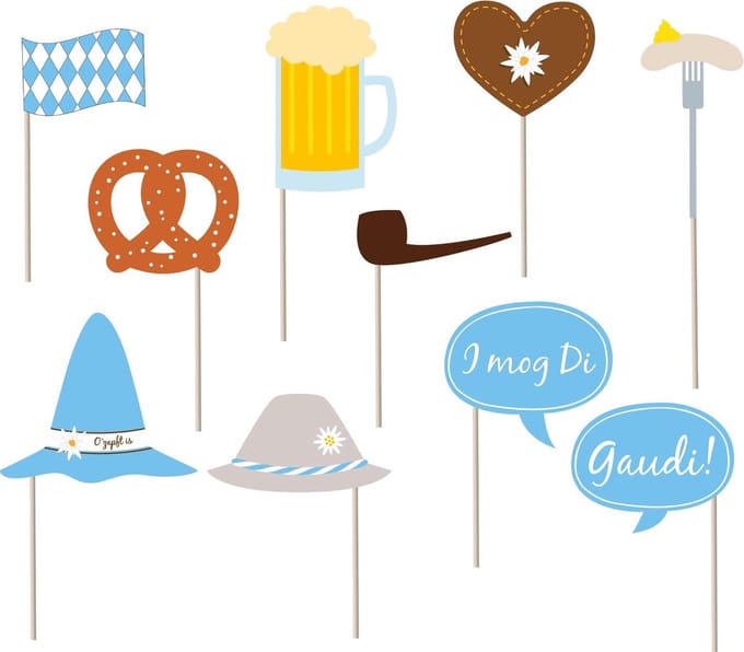 RIETHMULLER - Oktoberfest photobooth set met 10 accessoires