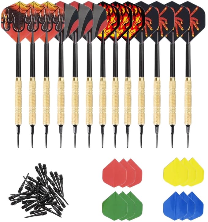 Dailygoods- Dartpijlen 14 gram - Set met 12 stuks - 24 flights - 100