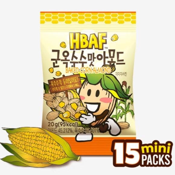 HBAF BAF Mini Verschillende Types Amandel 15/20 Pakken 20g (5 opties) 3 Type (20g x 15ea) brown