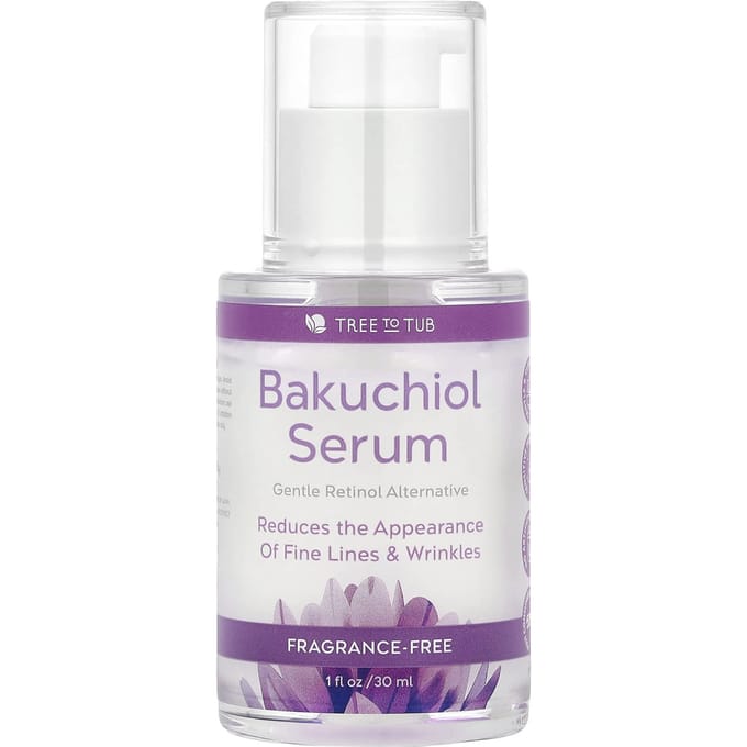 Tree To Tub, Bakuchiol Serum, Geurloos, 1 fl oz (30 ml) gray