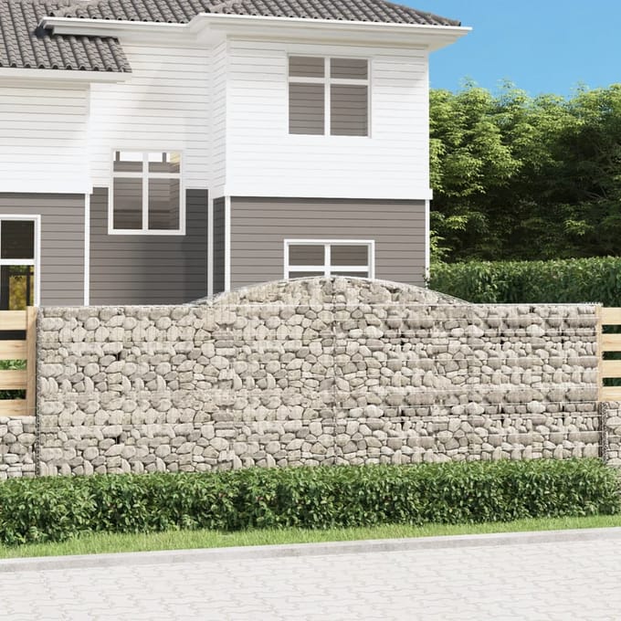 vidaXL - Schanskorf - gewelfd - 400x50x140/160 - cm - gegalvaniseerd - ijzer