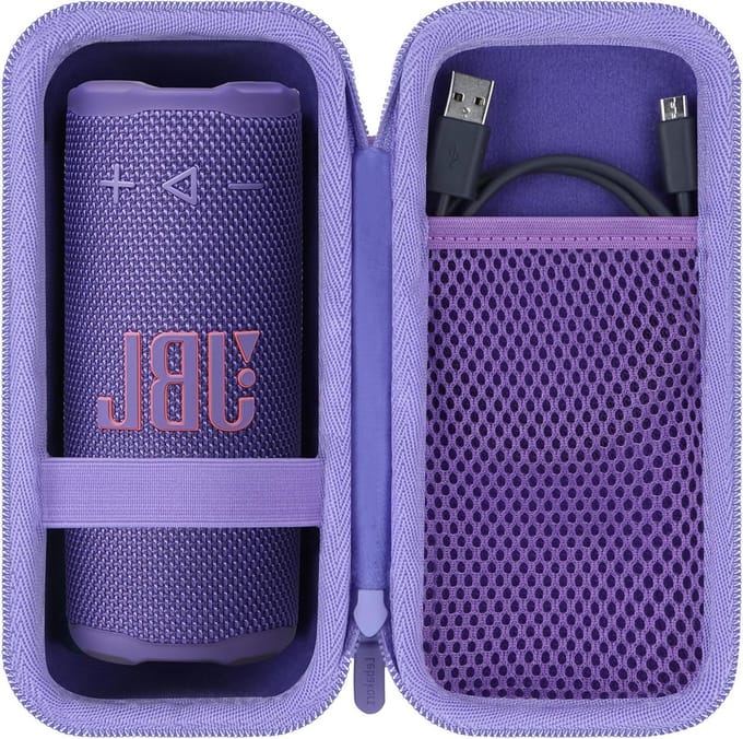 Duurzame Hard Protective Case voor Compacte Bluetooth Speaker - Paars, Schokbestendig en Waterdicht