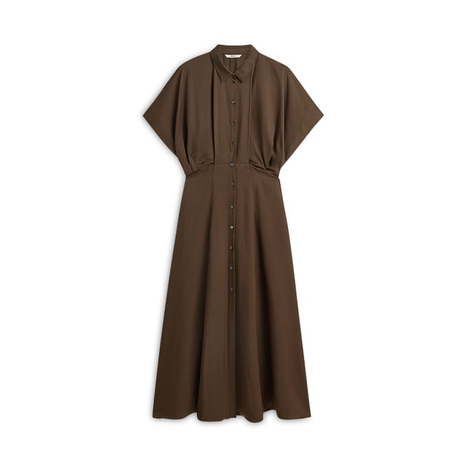 Summum Dress Button Down Light Twill Jurken Donkerbruin 5s1665-12494