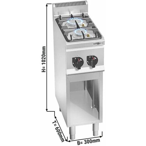 GGM Gastro Gasherd - 9,5 kW - 2 Brenner Zilver