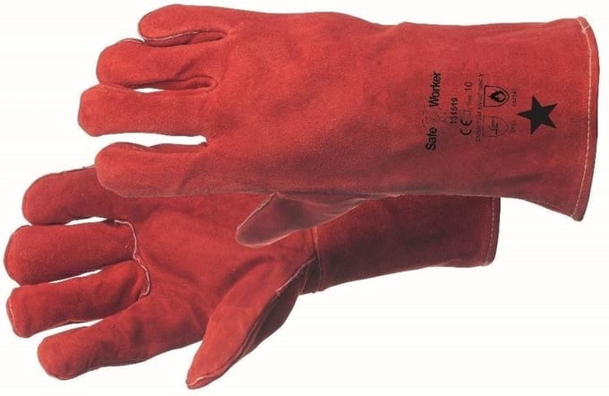 Werkhandschoenen rundsplit kap 35 cm hittebestendig maat 10
