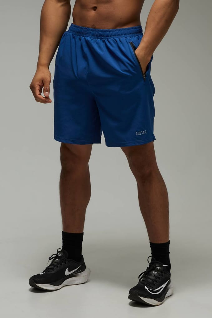 Men's Active Regular Fit Stretch Geweven 7inch Short | Navy | Size XS