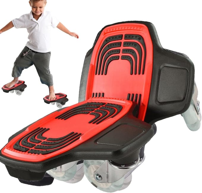 Gedeelde Skateboards - Driftplanken Set - Vrij skateboarden - Antislip dekken - 24 x 26 cm - Rood