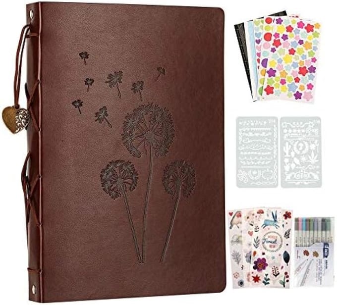 PromoHome Fotoboek Zelfklevend met Creatieve Accessoires - Retro Design